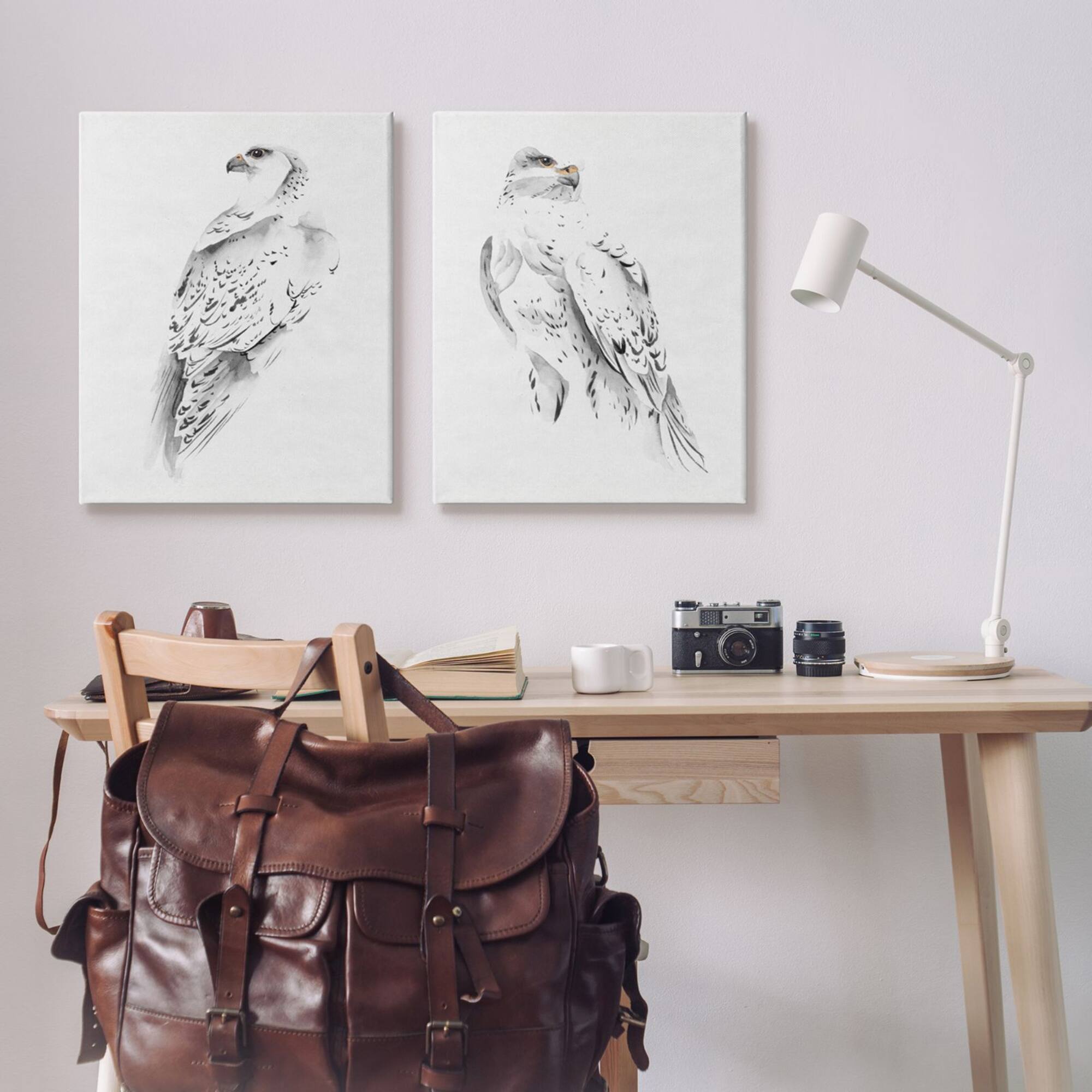 Stupell Industries White Hawk Winter Birds Soft Speckled Feathers Canvas Wall Art
